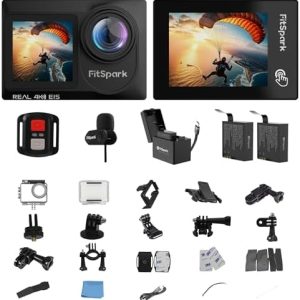 Eagle i15 ProMax Real 4k30FPS 20MP WiFi Action Camera Touch Screen EIS Stabilization Dual Screens Underwater Waterproof Sports Camera, 2 Batteries, Dock, External Microphone, Accessories Kit