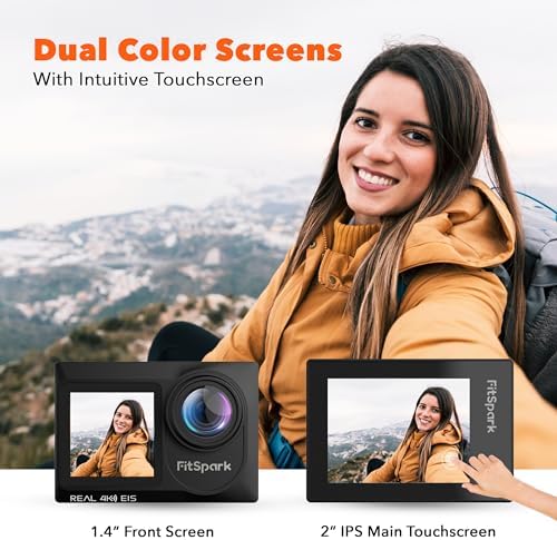 Eagle i15 ProMax Real 4k30FPS 20MP WiFi Action Camera Touch Screen EIS Stabilization Dual Screens Underwater Waterproof Sports Camera, 2 Batteries, Dock, External Microphone, Accessories Kit - Image 3