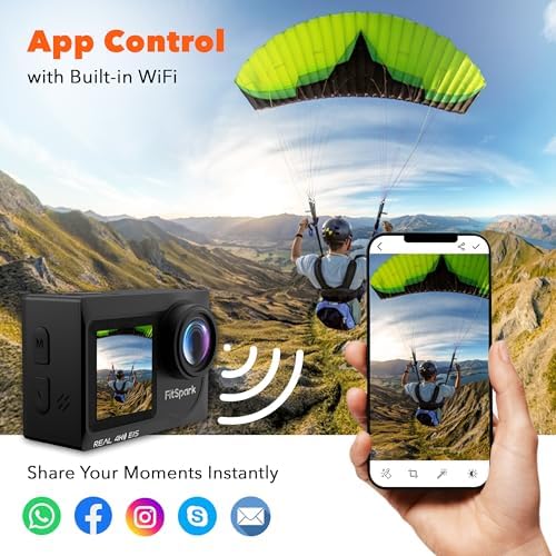 Eagle i15 ProMax Real 4k30FPS 20MP WiFi Action Camera Touch Screen EIS Stabilization Dual Screens Underwater Waterproof Sports Camera, 2 Batteries, Dock, External Microphone, Accessories Kit - Image 5