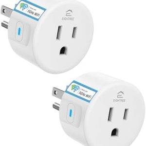 Eightree Smart Plug for 5GHz & 2.4GHz, Smart Outlet WiFi Socket with APP Remote Control, Compatible with Alexa, 2 Pack
