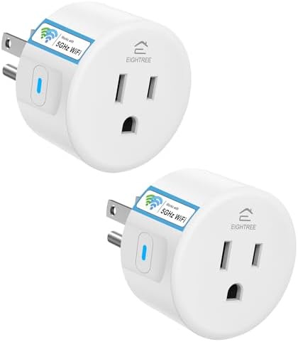Eightree Smart Plug for 5GHz & 2.4GHz, Smart Outlet WiFi Socket with APP Remote Control, Compatible with Alexa, 2 Pack