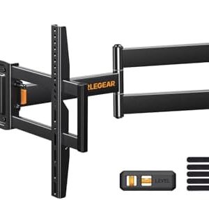 Perlegear Corner TV Wall Mount Long Arm TV Mount Bracket for 32-75 Inch TVs-Full Motion TV Wall Mount with 32.37” Extension & Swivel Articulating Arm & Tilt, MAX VESA 600x400mm, Holds up to 100 lbs
