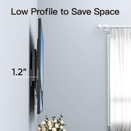 PERLESMITH UL Listed TV Mount for Most 37-82 inch TV, Universal Tilt TV Wall Mount Fits 16”- 24” Wood Stud with Loading 132 lbs & Max VESA 600x400mm, Low Profile Flat Wall Mount Bracket PSLTK1 - Image 5